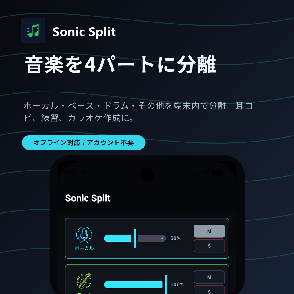 Sonic Splitの機能紹介画像